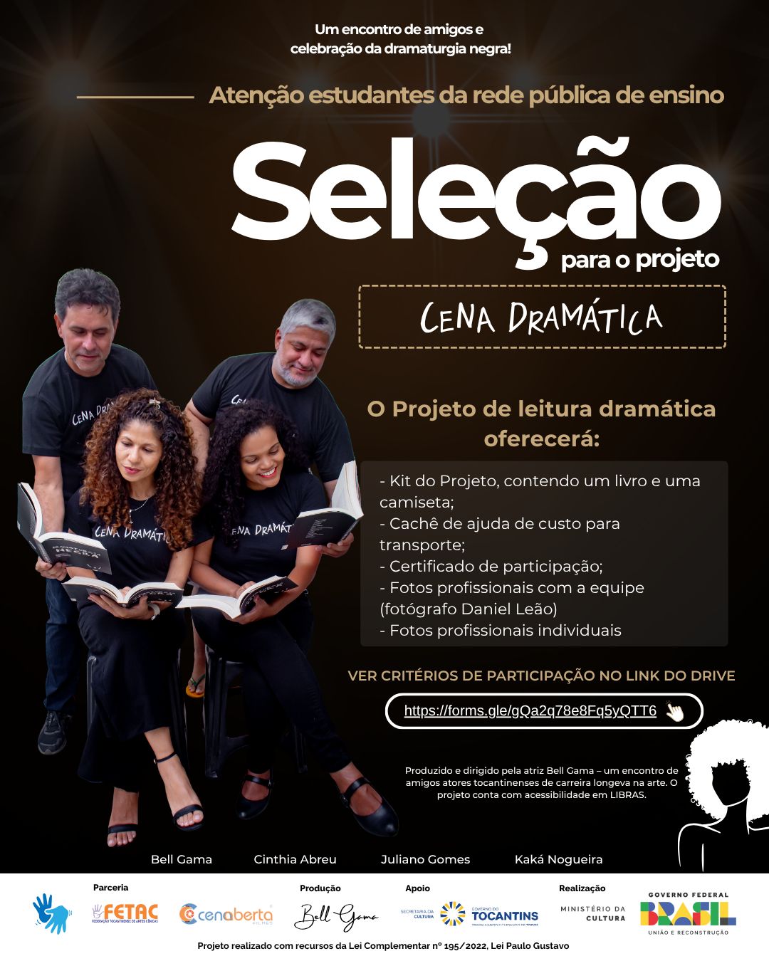 Leia mais sobre o artigo Projeto Cena Dramática seleciona estudantes da rede pública para atuar ao lado de grandes nomes do teatro tocantinense